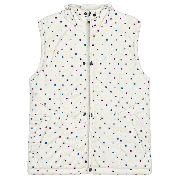 Burton Dryride Puffer Vest Size XL White Polka Dot Hood