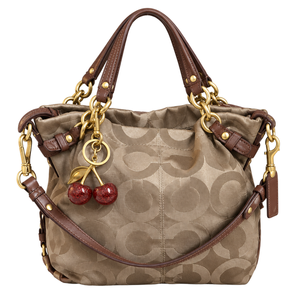 Y2K Vintage Coach Signature Sateen Gold Shoulder Bag 14147