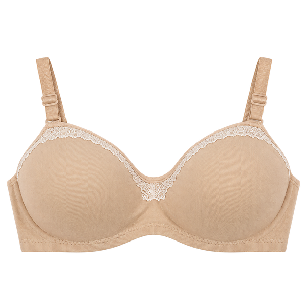 Hanes Ribbed Seamless Wireless Comfort Bra with Lace Trim
