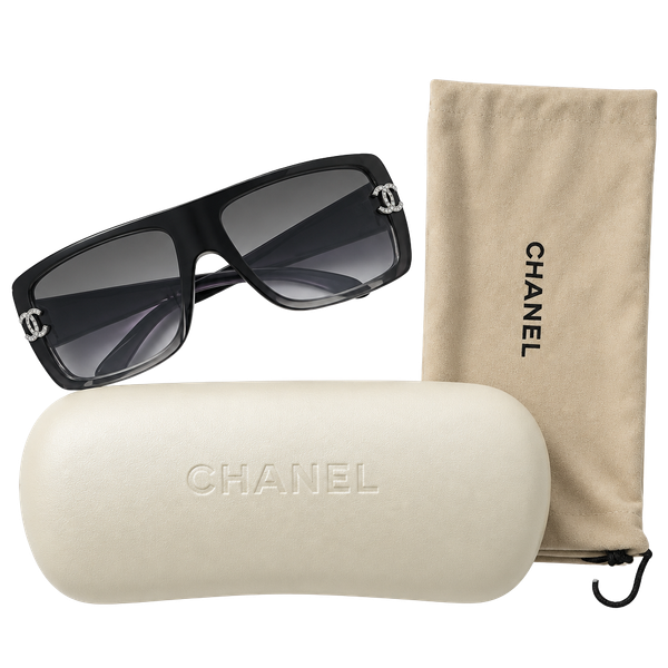 CHANEL Women's Sunglasses with Case And Pouch