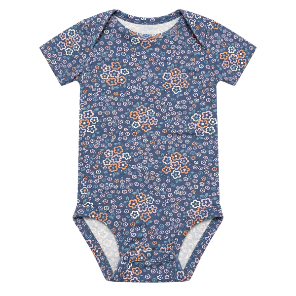 Carter's Floral Short Sleeve Bodysuit Size 12m Blue