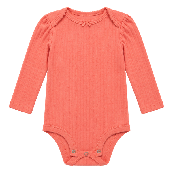 Carters Child of Mine Bodysuit Size 12m Pink Ribbed Long Sleeve