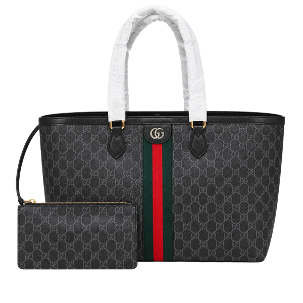 Gucci Ophidia Medium Tote Bag Black GG Supreme Canvas