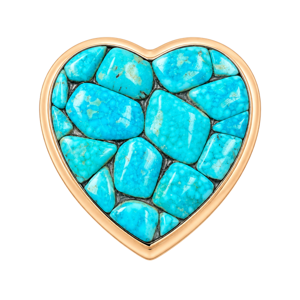 Jay King Kingman Turquoise Heart Pendant Copper Choker Necklace