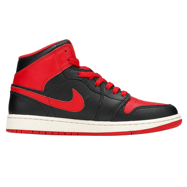 Jordan Air Jordan 1 Mid Size 5Y Black Red Sneakers