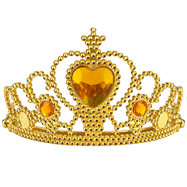 Princess  Tiara Crown Gold Yellow Heart Kids Costume Headband