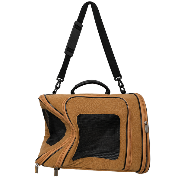 Pet Carrier Brown Soft Sided Dog Cat Travel Bag
