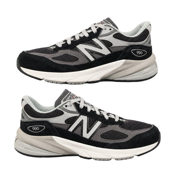 NEW New Balance FuelCell 990v6 Size 3 Black Grey Kids Sneakers