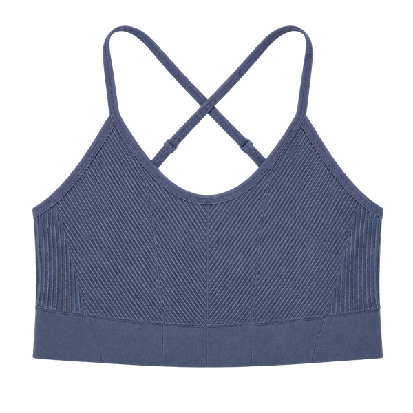 ThirdLove Soft Ribbed Strappy Sports Bra, Dusty Iris Wash