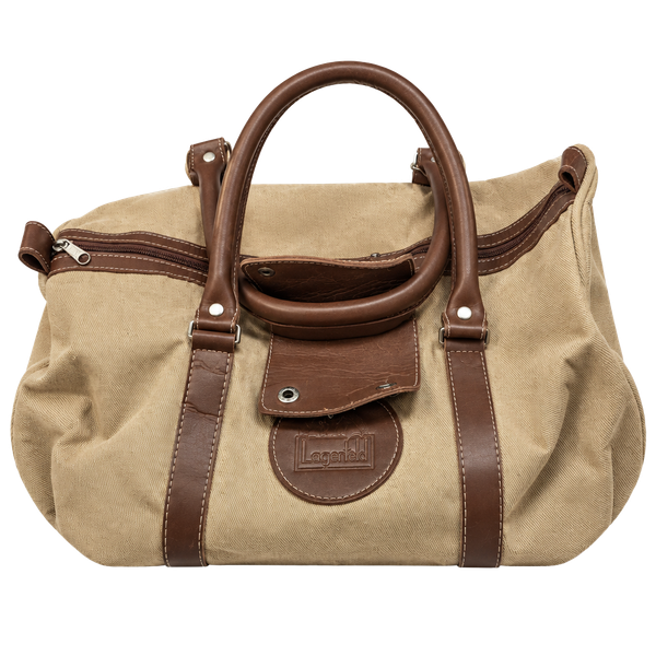 Karl Lagerfeld Le Club Paris Vintage Tan Canvas Travel Duffel Bag