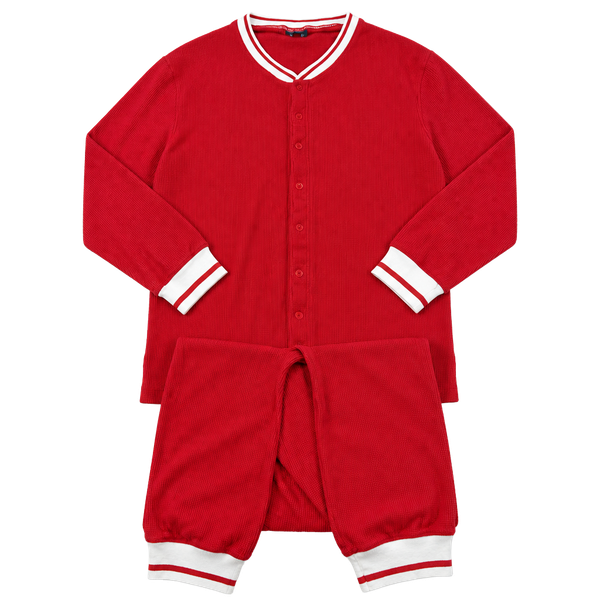 Kingsize Thermal One Piece Suit Size 4XL Big Red Waffle Knit Pajamas