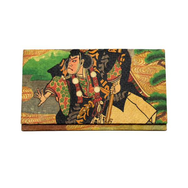 Vintage Japanese Paper Wallet Kyoto Yuzenzome Art Kabuki Actor Print