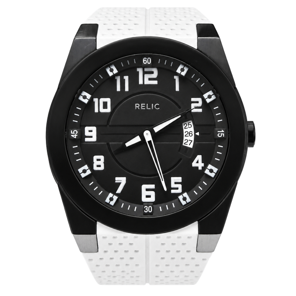 Relic ZR12012 Black White Silicone Quartz Watch