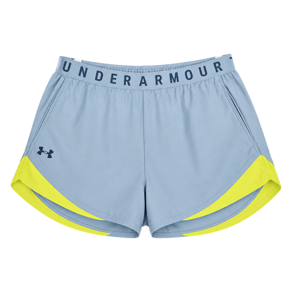 Under Armour Play Up Shorts 3.0 Size XL Gray Yellow Loose Fit Athletic