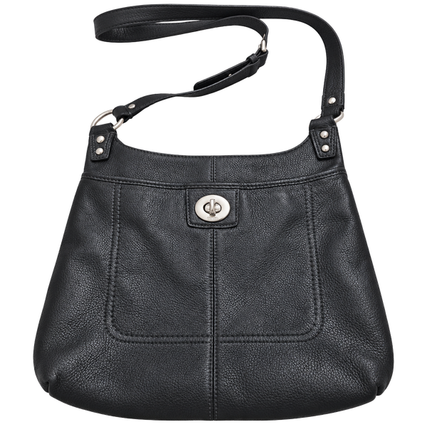 Coach Penelope Black Pebble Leather Crossbody Bag Nro C1220-  F16533