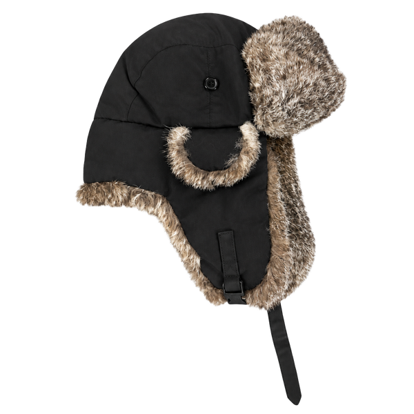 Yukon Tracks Trapper Hat Size L Black Genuine Fur Winter Bomber Earflap