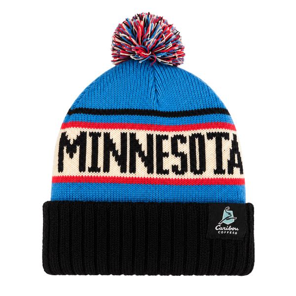 Minnesota Twins Caribou Coffee Beanie Hat OSFM Blue Pom Cuffed Winter Knit
