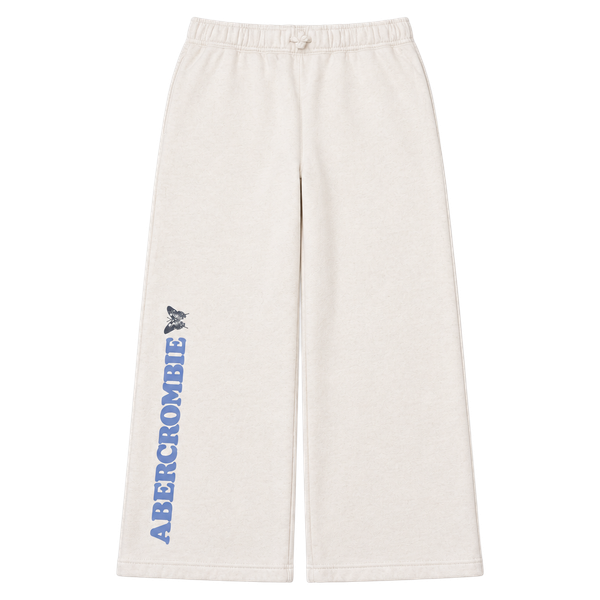 Abercrombie Kids Logo Wide Leg Sweatpants Size 17/18 Short