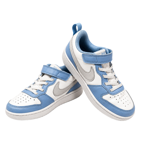Youth Nike Court Borough Low Recraft Sneakers White Blue, Sz 1