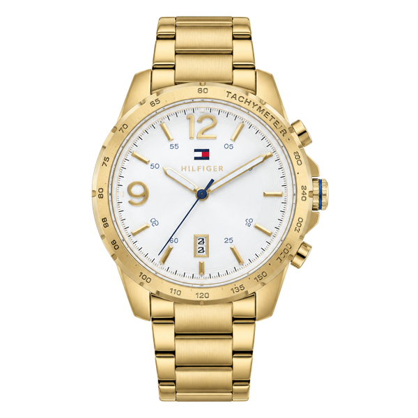 Tommy Hilfiger Sport Watch Gold Tone White Dial TH.294.1.34