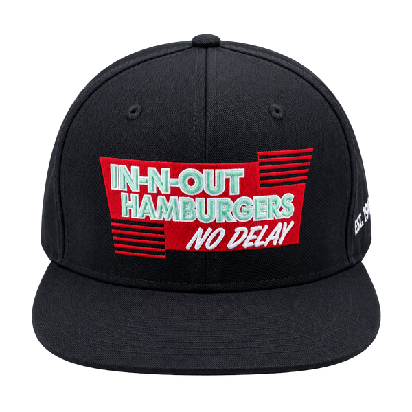In-N-Out Burger No Delay Snapback Hat Black One Size