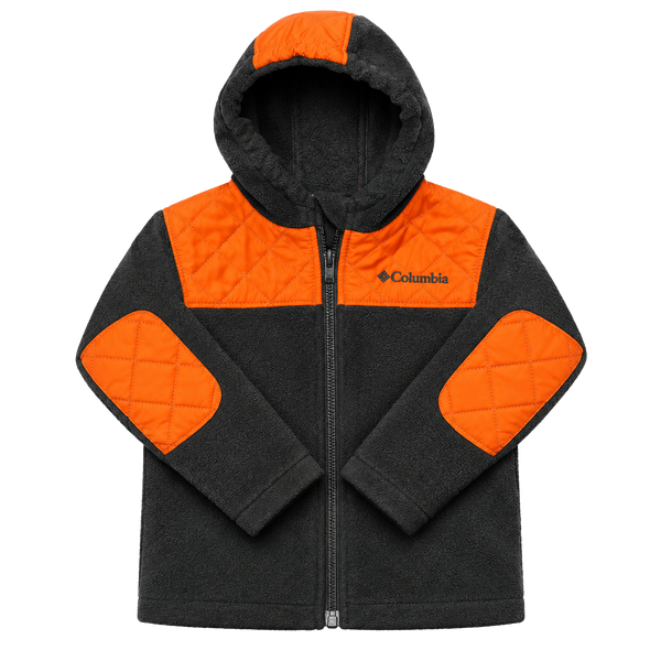 Columbia Rugged Ridge Hooded Fleece Jacket Size 24 Months Black Orange