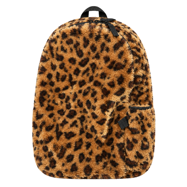 Y2K streetwear leopard backpack Fur Animal Print Backpack Leopard