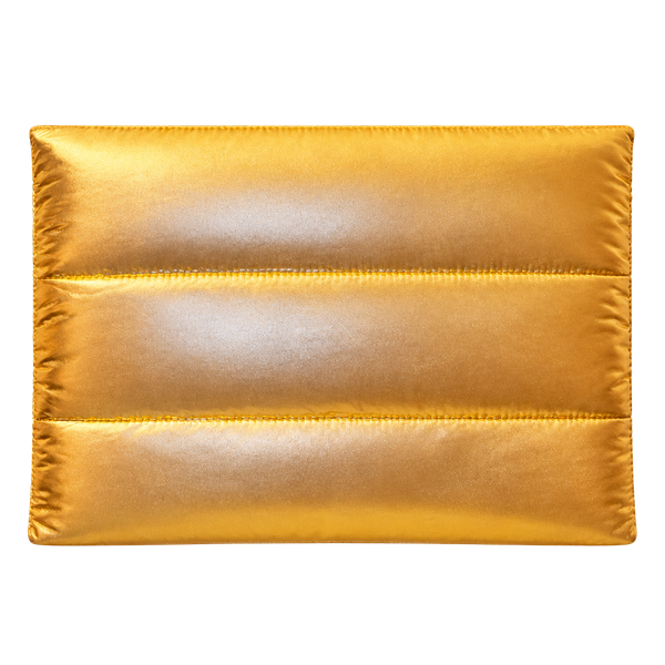 Hermes Metallic Gold Puffer Clutch Bag