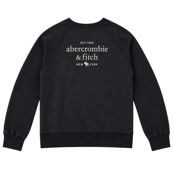 Abercrombie Kids Sweatshirt Size 5/6 Black Embroidered Logo