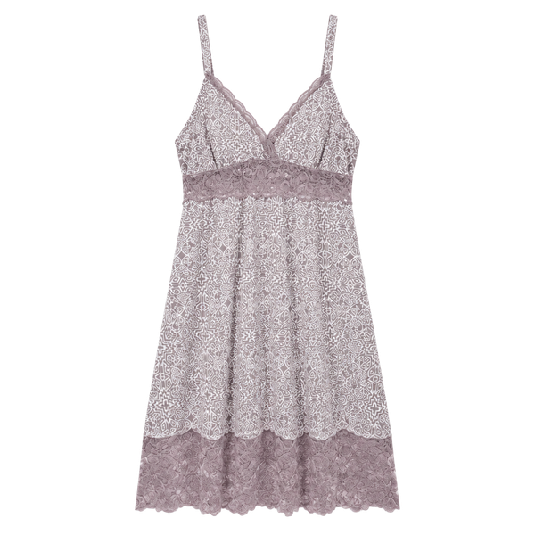 Vintage Marilyn Monroe Sleep Dress Size XL Purple Print Lace Cami Chemise