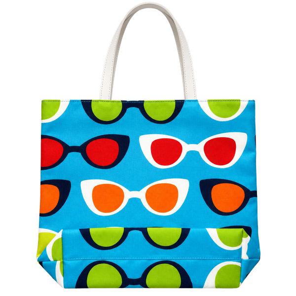 Estee Lauder Lisa Perry Sunglasses Tote Beach Bag Blue