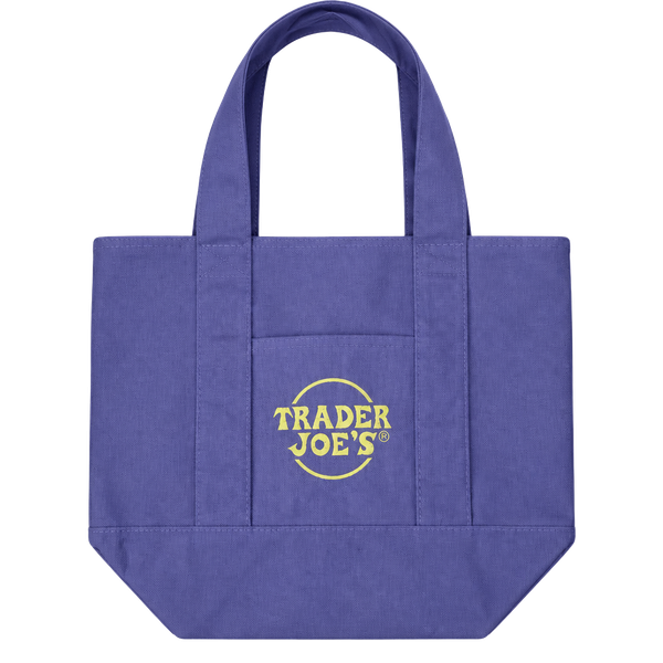 Trader Joe's Mini Canvas Tote Bag Purple Halloween Limited Edition
