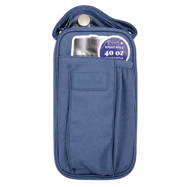 Fit & Fresh Crossbody Bottle Bag Cornflower Blue 40 oz Insulated Carrier