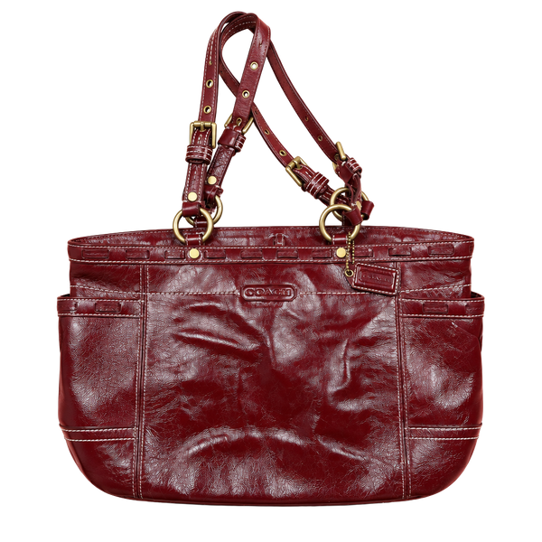 Coach Gallery East West Patent Tote Bag Crimson