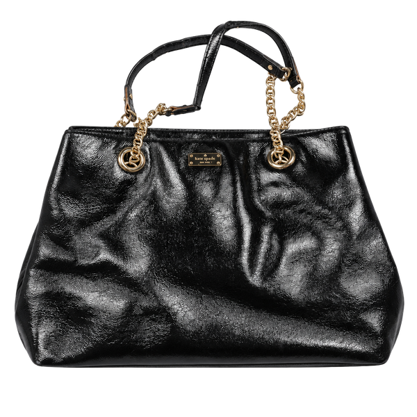 Kate Spade Patent Leather Chain-Link Tote Black