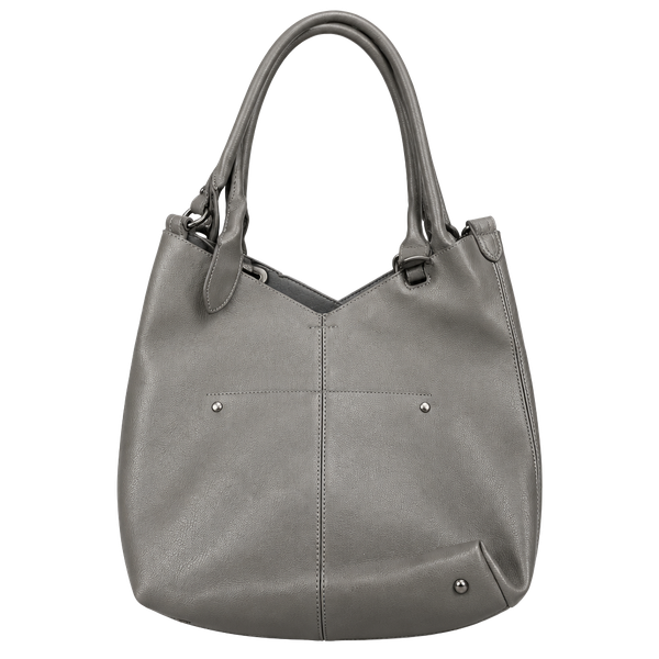 Gray Leather Tote Bag Hobo Shoulder Handbag