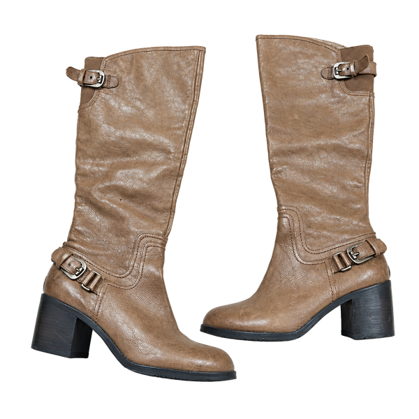 Franco Sarto A Tempest Leather Boots Brown Tobacco Size 6M