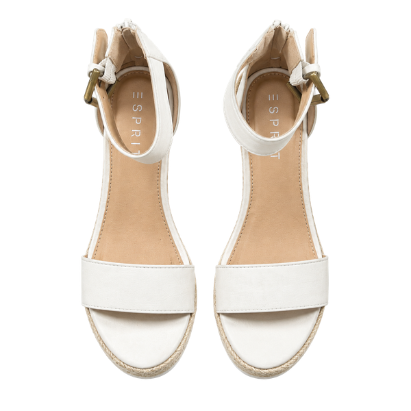 Esprit Rebekah Wedge Sandal Size 7.5M White Espadrille Platform
