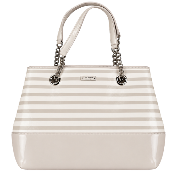 Kate Spade Montrose Elena Striped Shoulder Bag Patent Leather