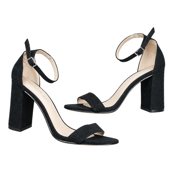 Madden Girl Beella Size 8 Black Suede Block Heel Sandals