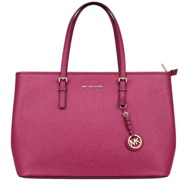 Michael Kors Jet Set Travel Saffiano Tote Bag Berry