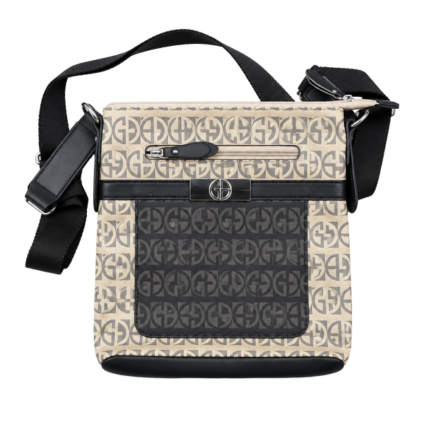 Giani Bernini Block Signature Crossbody Bag Beige Black