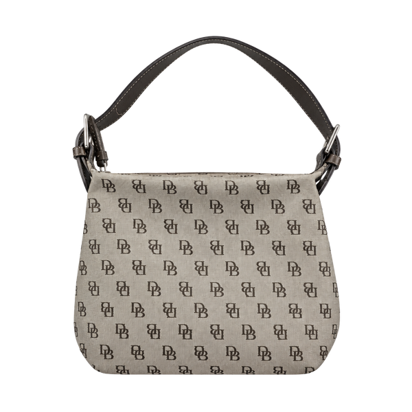 Dooney & Bourke Monogram Canvas Shoulder Bag Brown Y2K Handbag
