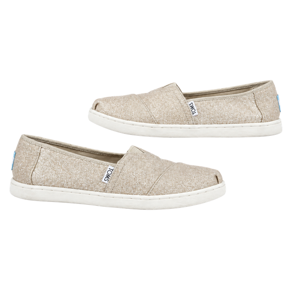 TOMS Avalon Slip-On Sneakers Size 5 Rose Gold Glitter