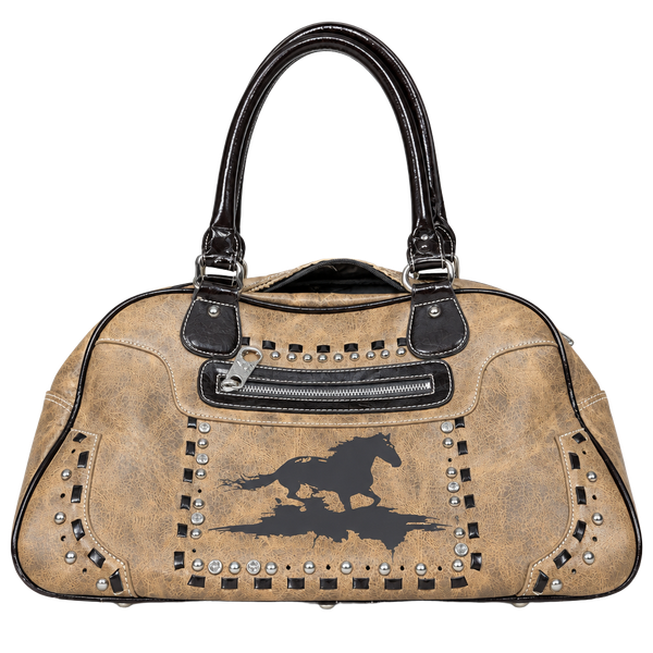 Montana West Western Horse Conceal Carry Tote Bag Brown