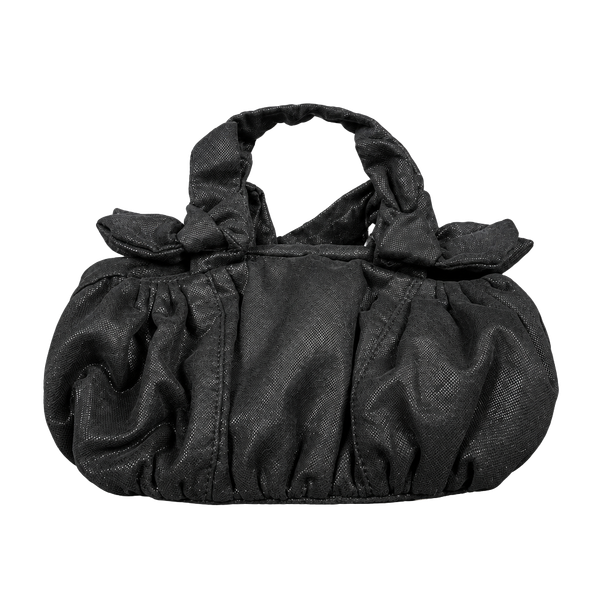 SR Squared by Sondra Roberts Black Shimmer Ruffle Handbag