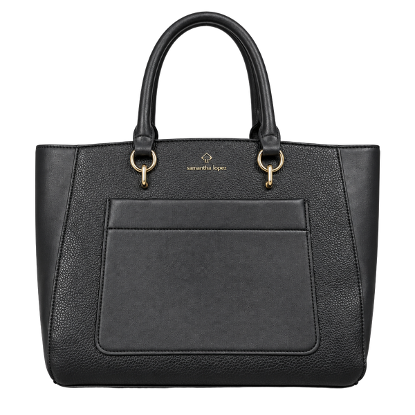 Nanette Lepore Black Pebbled Faux Leather Tote Handbag