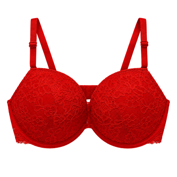 Fashion Nova Friday Love Double Push Up Lace Bra Size 36D Red