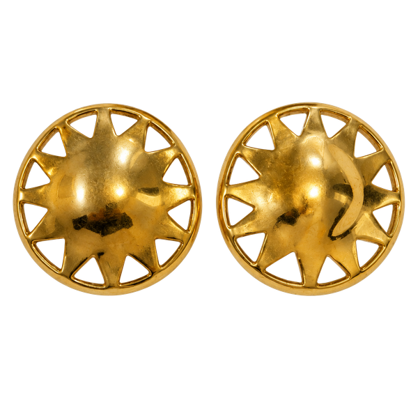 Liz Claiborne Gold Tone Sunburst Round Post Earrings