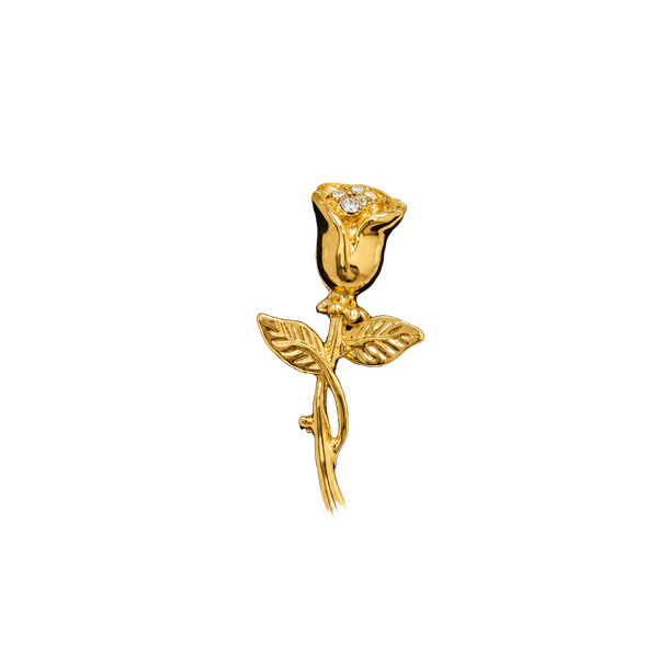 Marzia Gold Tone Rose Bud Pin Brooch
